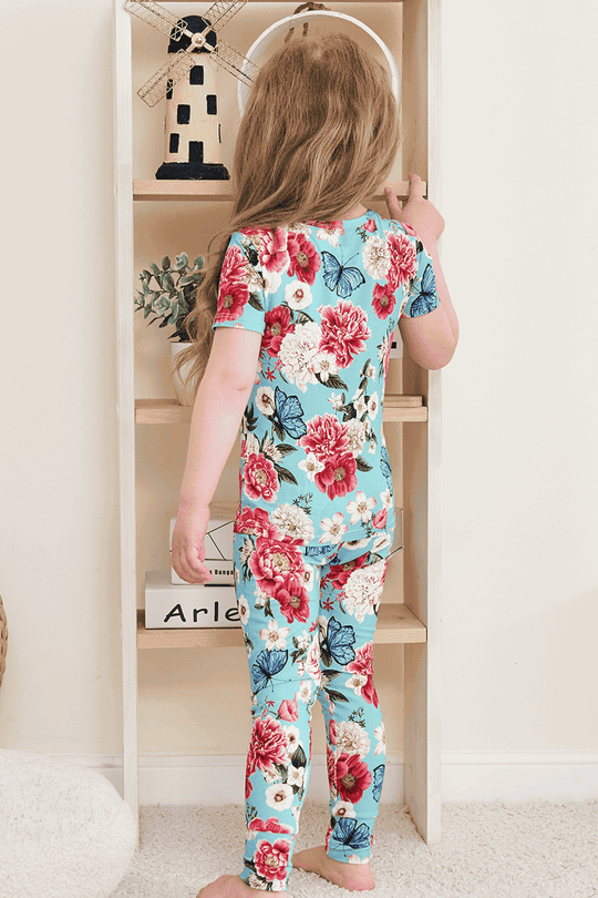 Custom Kids Bamboo T-Shirt, Short-Sleeved Long Pants Pajama Set Manufacturer-2416520103