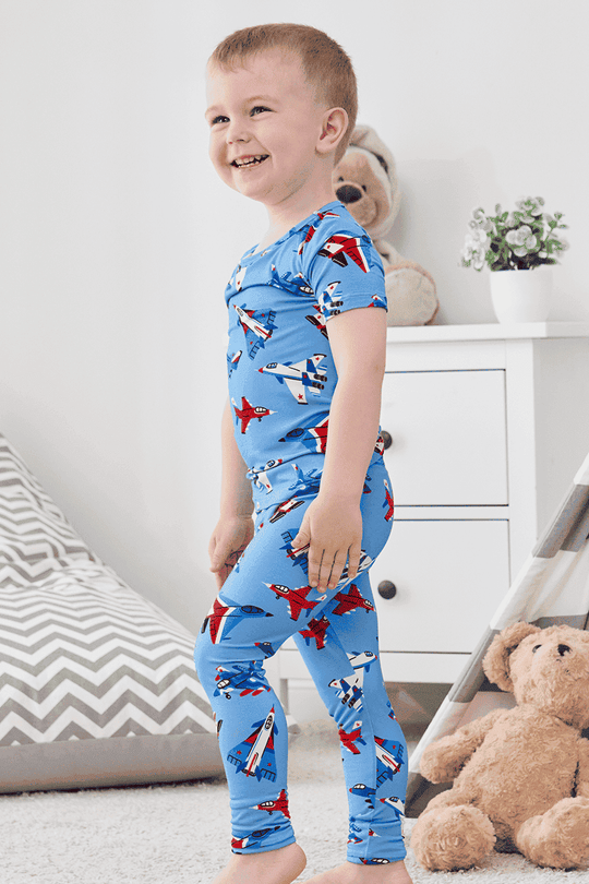 Custom Kids Bamboo T-Shirt, Short-Sleeved Long Pants Pajama Set Manufacturer-2416520103