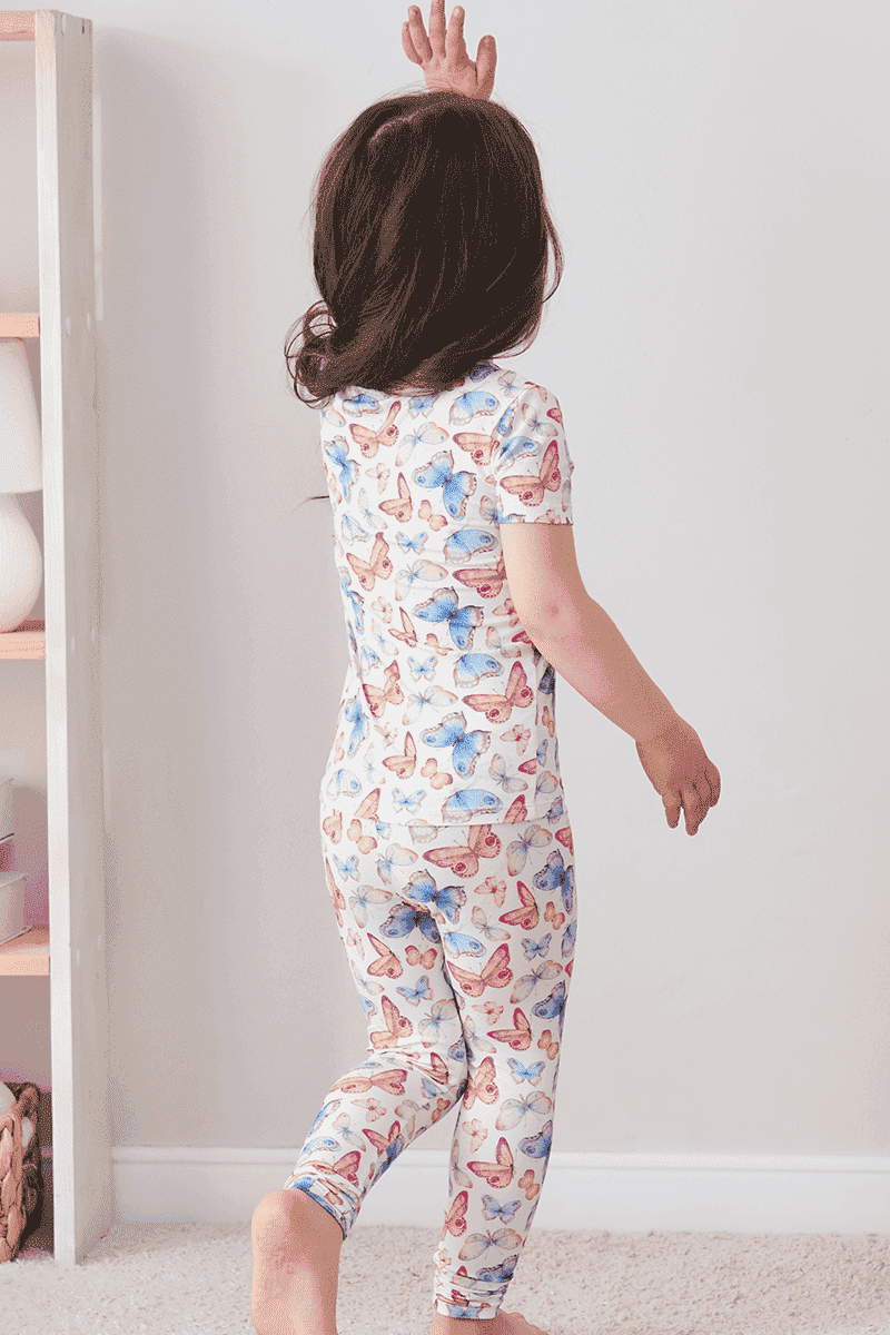 Custom Kids Bamboo T-Shirt, Short-Sleeved Long Pants Pajama Set Manufacturer-2416520103