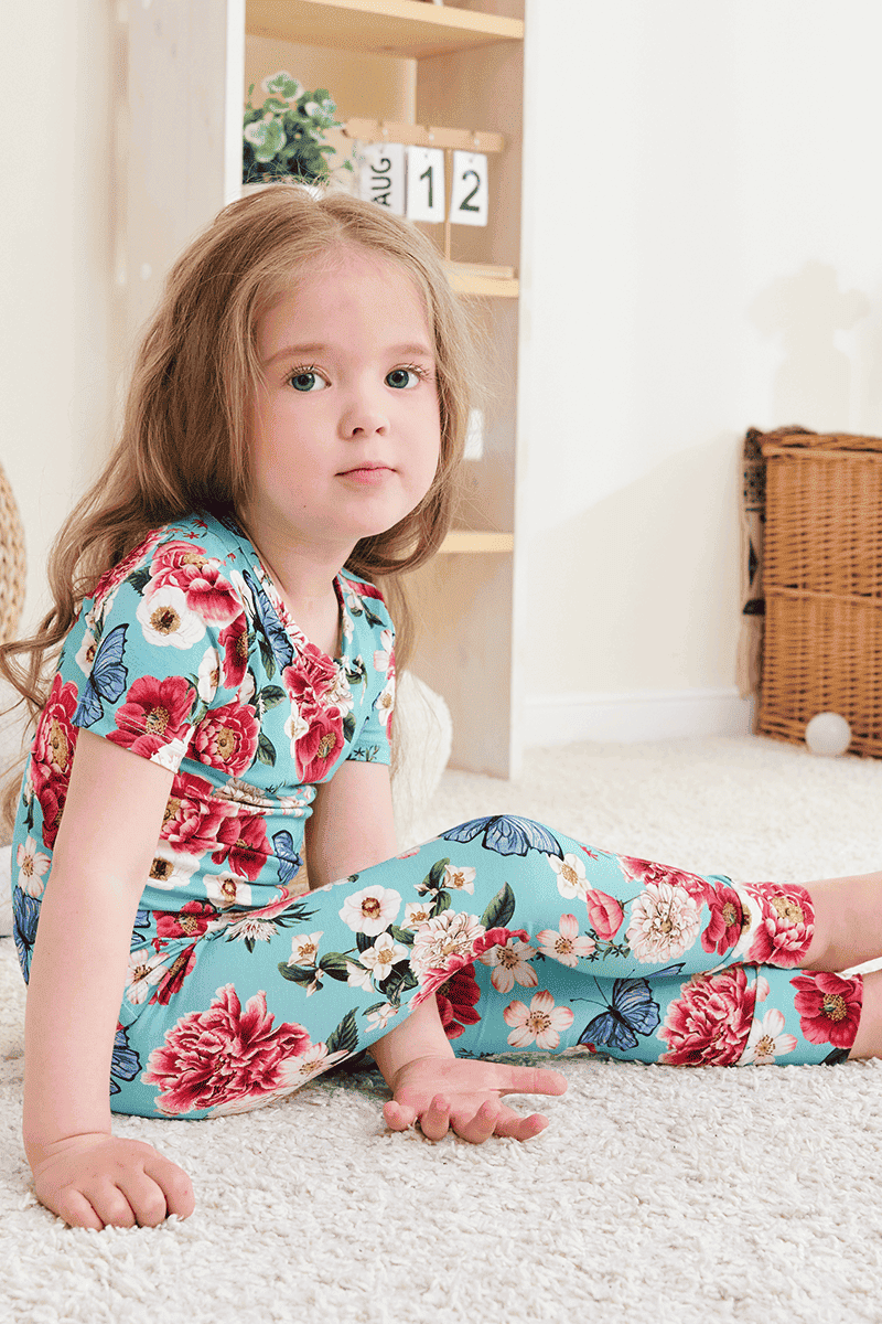 Custom Kids Bamboo T-Shirt, Short-Sleeved Long Pants Pajama Set Manufacturer-2416520103