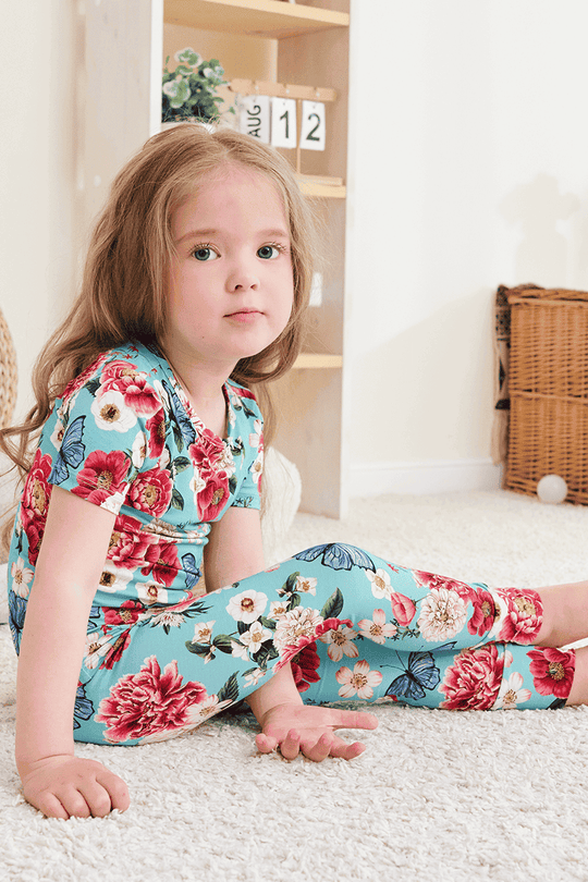 Custom Kids Bamboo T-Shirt, Short-Sleeved Long Pants Pajama Set Manufacturer-2416520103