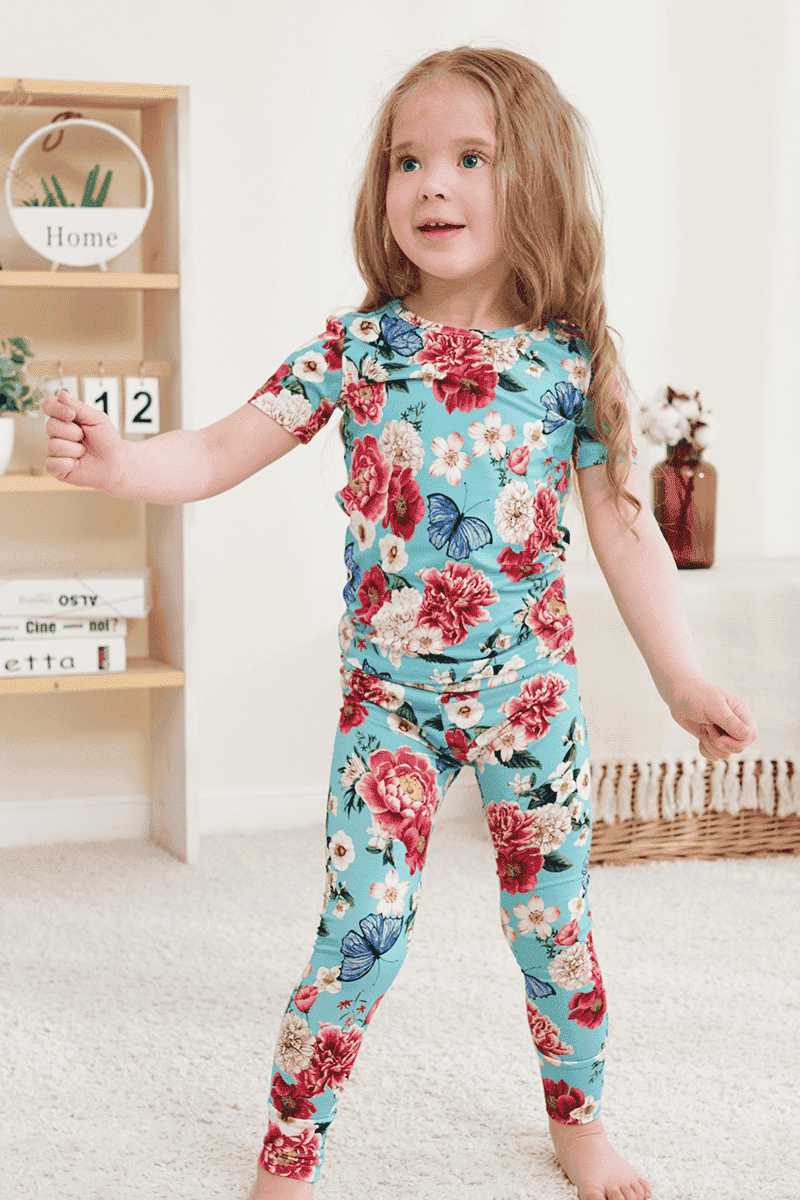 Custom Kids Bamboo T-Shirt, Short-Sleeved Long Pants Pajama Set Manufacturer