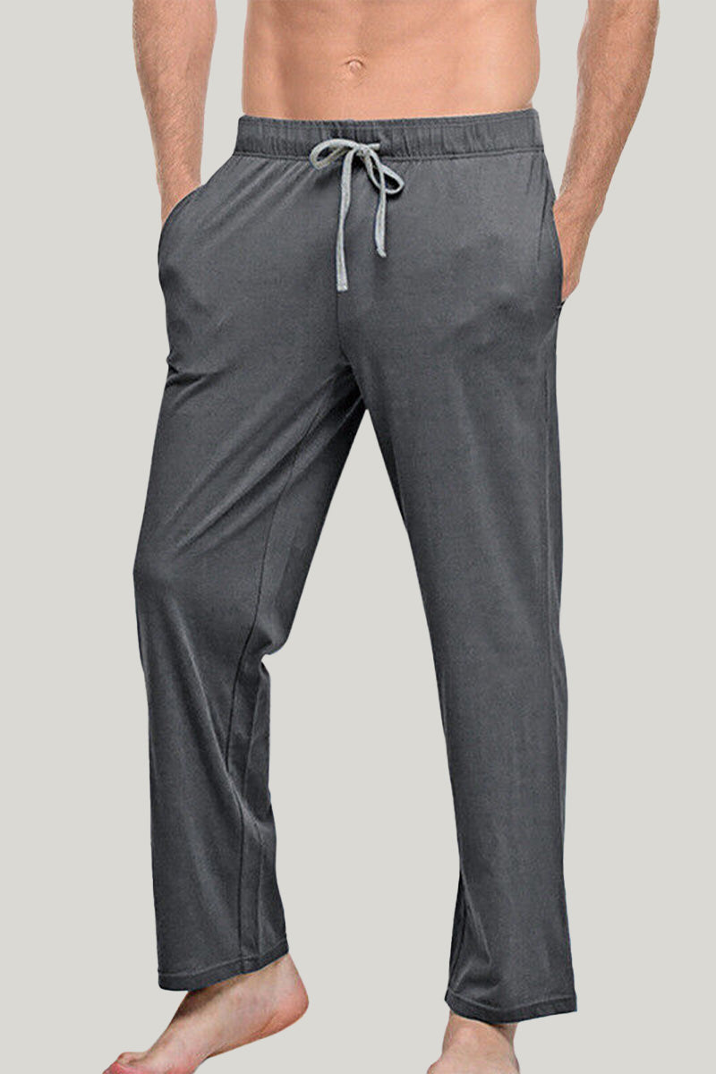 Soft And Comfortable Men'S Button Long Pajama Pants With Drawstring And Pocket Bamboo Fiber Pajama Pants