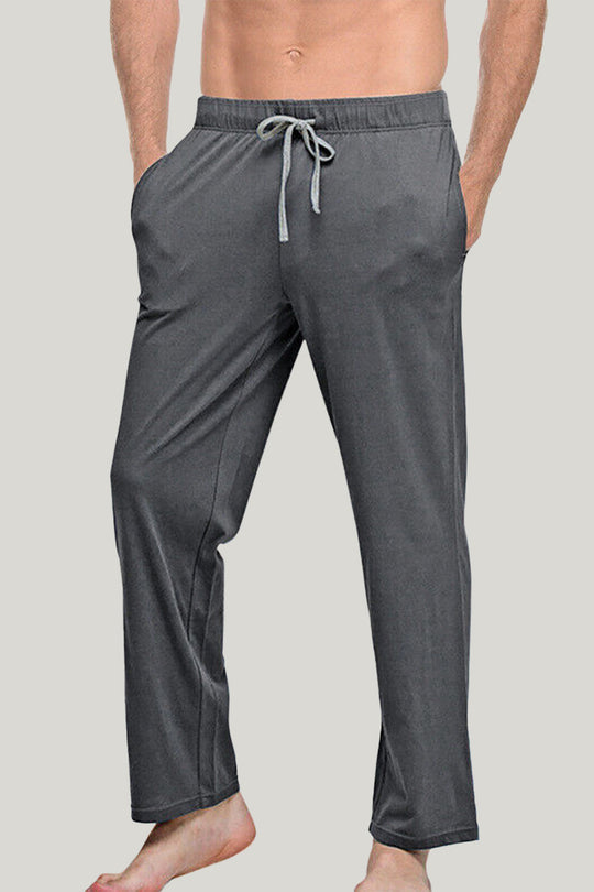 Soft And Comfortable Men'S Button Long Pajama Pants With Drawstring And Pocket Bamboo Fiber Pajama Pants