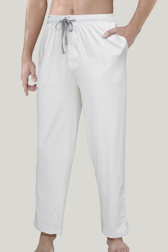 Soft And Comfortable Men'S Button Long Pajama Pants With Drawstring And Pocket Bamboo Fiber Pajama Pants