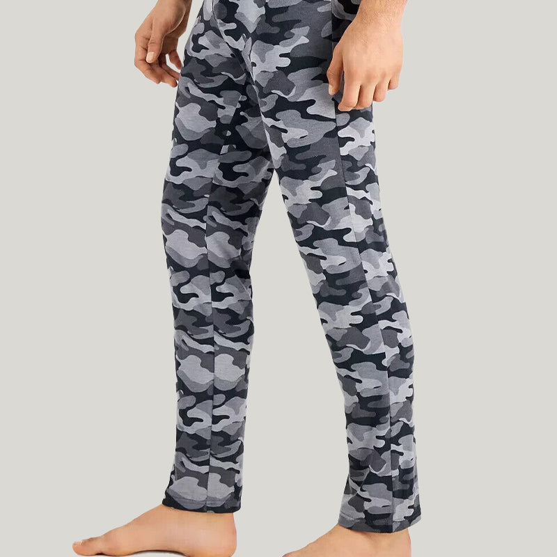 Soft And Comfortable Men'S Slim Fit Long Pajama Pants, Camouflage Patterned Pajama Pants Wholesaler