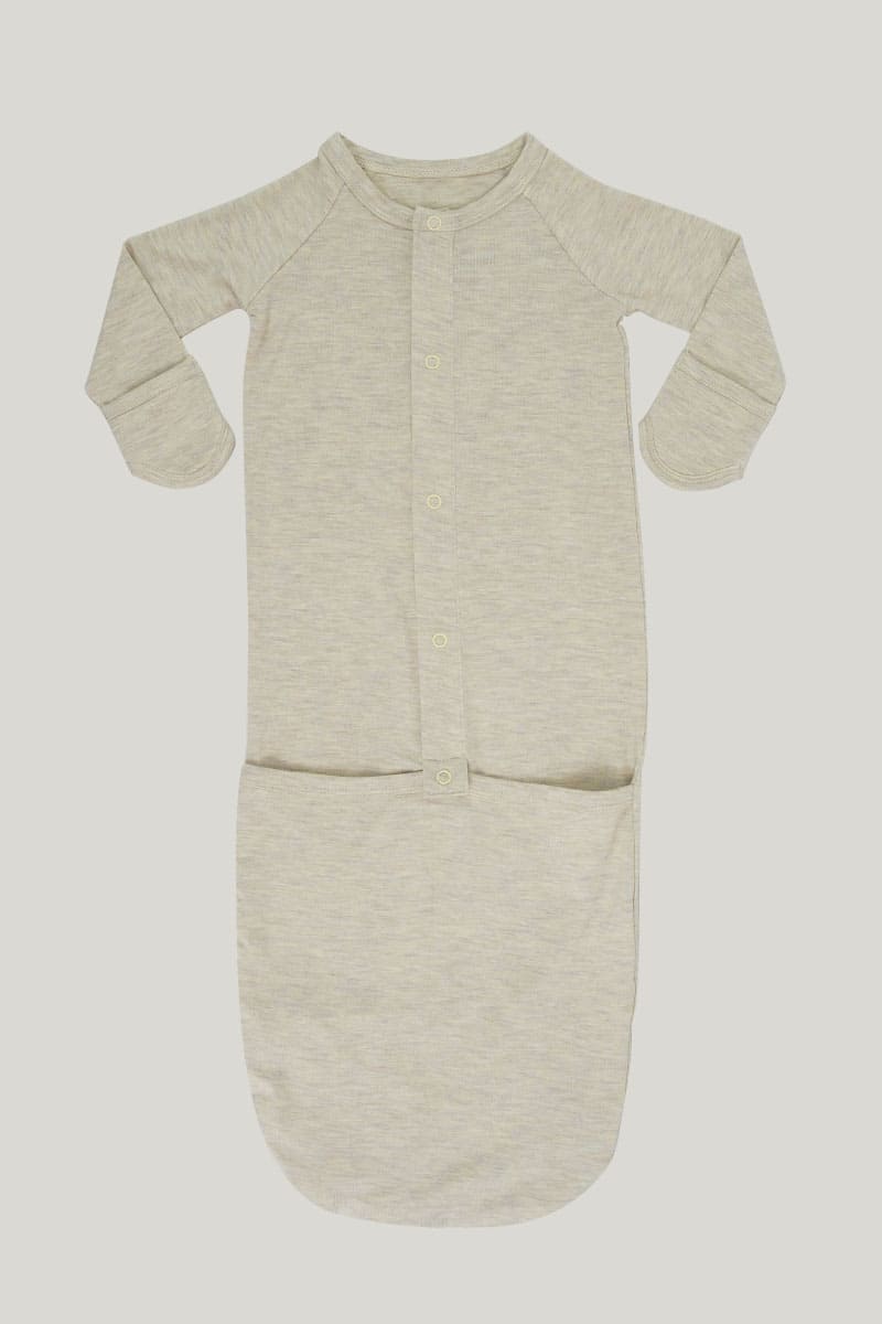 Custom Newborn Organic Cotton Sleeping Bag, Snap Button Fold Hands Knotted Gown Wholesale Manufacturer
