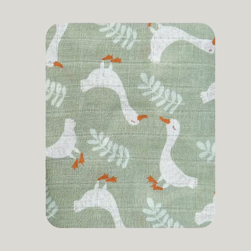 Skin-Friendly And Breathable Newborn Blanket Swaddle Comfy Muslin Cotton Wraps With Goose Pattern