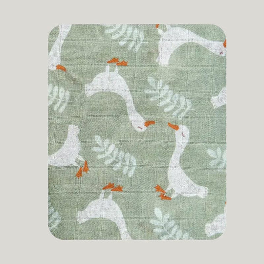 Skin-Friendly And Breathable Newborn Blanket Swaddle Comfy Muslin Cotton Wraps With Goose Pattern