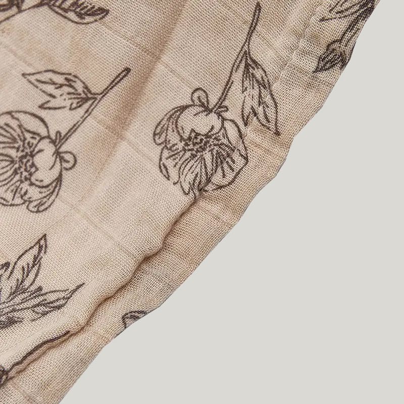 Skin-Friendly Breathable Newborn Blanket Swaddle Cotton Comfy Muslin Wraps Custom With Flower Pattern