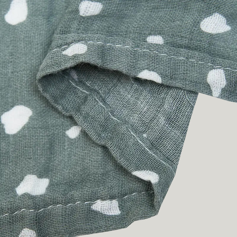 Skin-Friendly Breathable Newborn Swaddle Cotton Comfy Muslin Nursery Blankets With Polka Dot Pattern