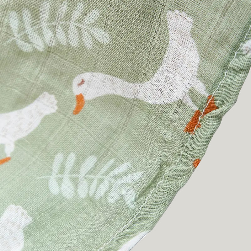Skin-Friendly And Breathable Newborn Blanket Swaddle Comfy Muslin Cotton Wraps With Goose Pattern