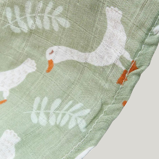 Skin-Friendly And Breathable Newborn Blanket Swaddle Comfy Muslin Cotton Wraps With Goose Pattern
