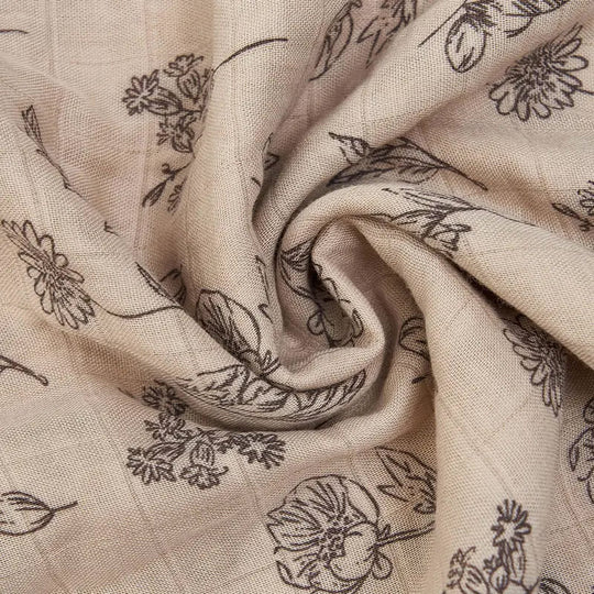 Skin-Friendly Breathable Newborn Blanket Swaddle Cotton Comfy Muslin Wraps Custom With Flower Pattern