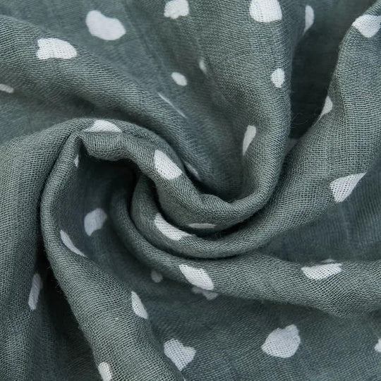 Skin-Friendly Breathable Newborn Swaddle Cotton Comfy Muslin Nursery Blankets With Polka Dot Pattern