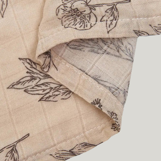 Skin-Friendly Breathable Newborn Blanket Swaddle Cotton Comfy Muslin Wraps Custom With Flower Pattern