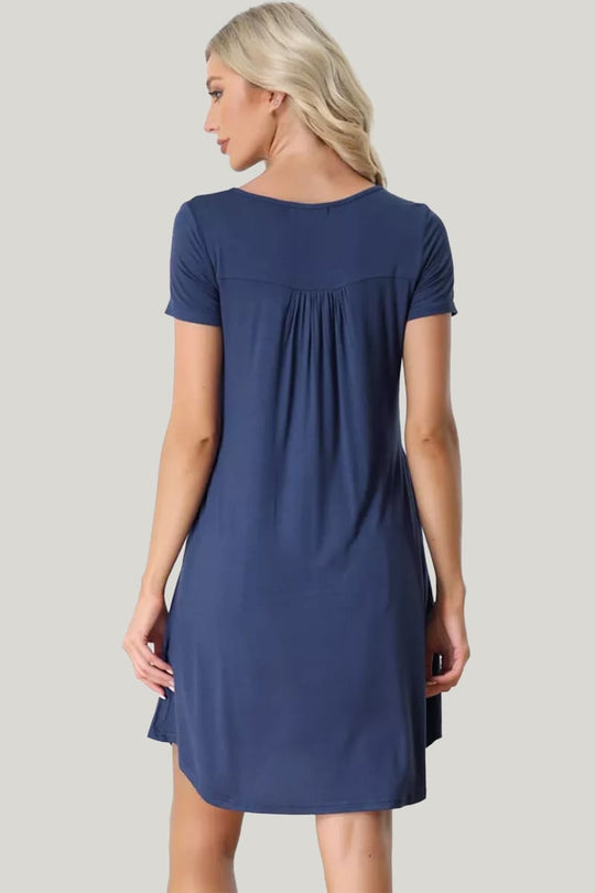 Soft And Comfortable Home Long-Sleeved Nightdress With Pleats