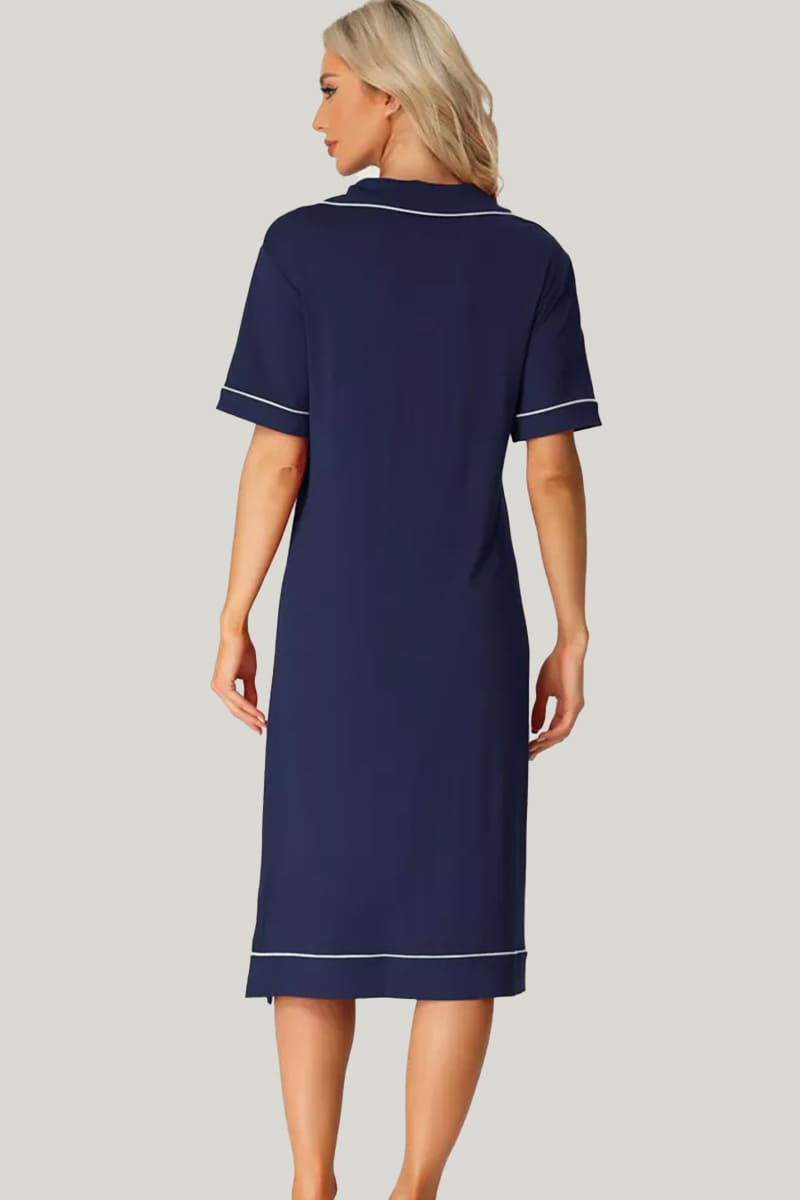 Soft And Comfortable Long-Sleeved Women'S Raglan Nightgown