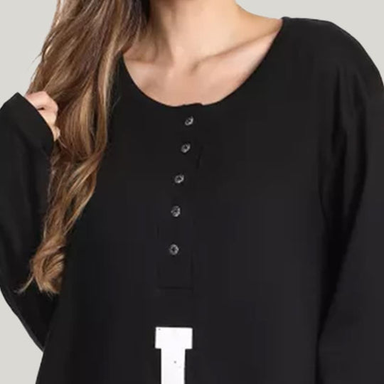 Soft And Comfortable Home Long-Sleeved Nightdress With Heart Pattern