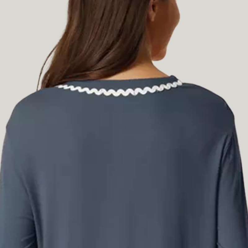 Soft And Skin-Friendly Women'S Short-Sleeved Button Nightgown