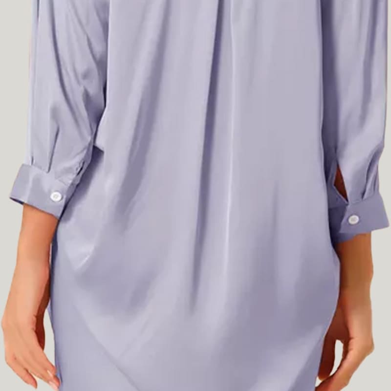 Elegant Classic Women'S Welted Nightdress With Buttons And Long Hem Nightdress