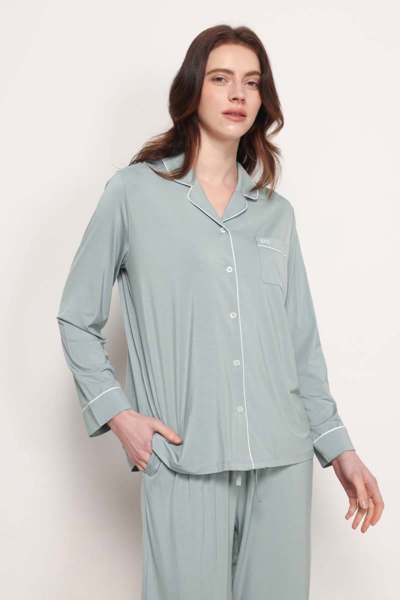 Custom Piped Pj Sets,Bulk Lyocell Nighty Supplier