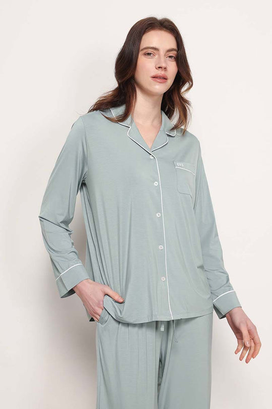 Custom Piped Pj Sets,Bulk Lyocell Nighty Supplier