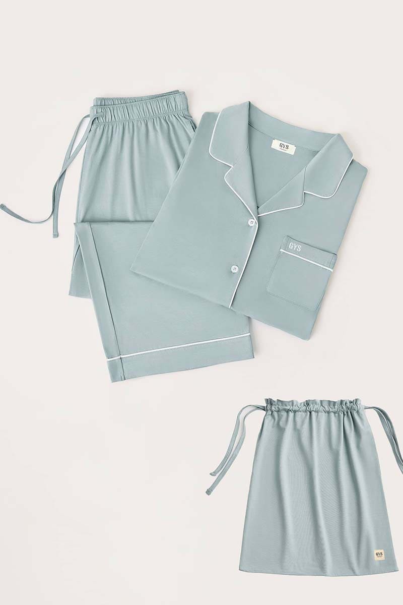 Custom Piped Pj Sets,Bulk Lyocell Nighty Supplier