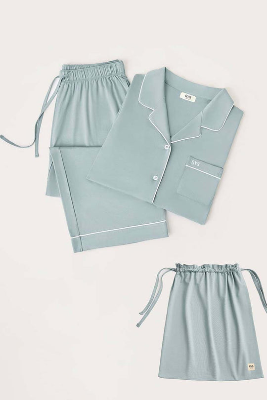 Custom Piped Pj Sets,Bulk Lyocell Nighty Supplier