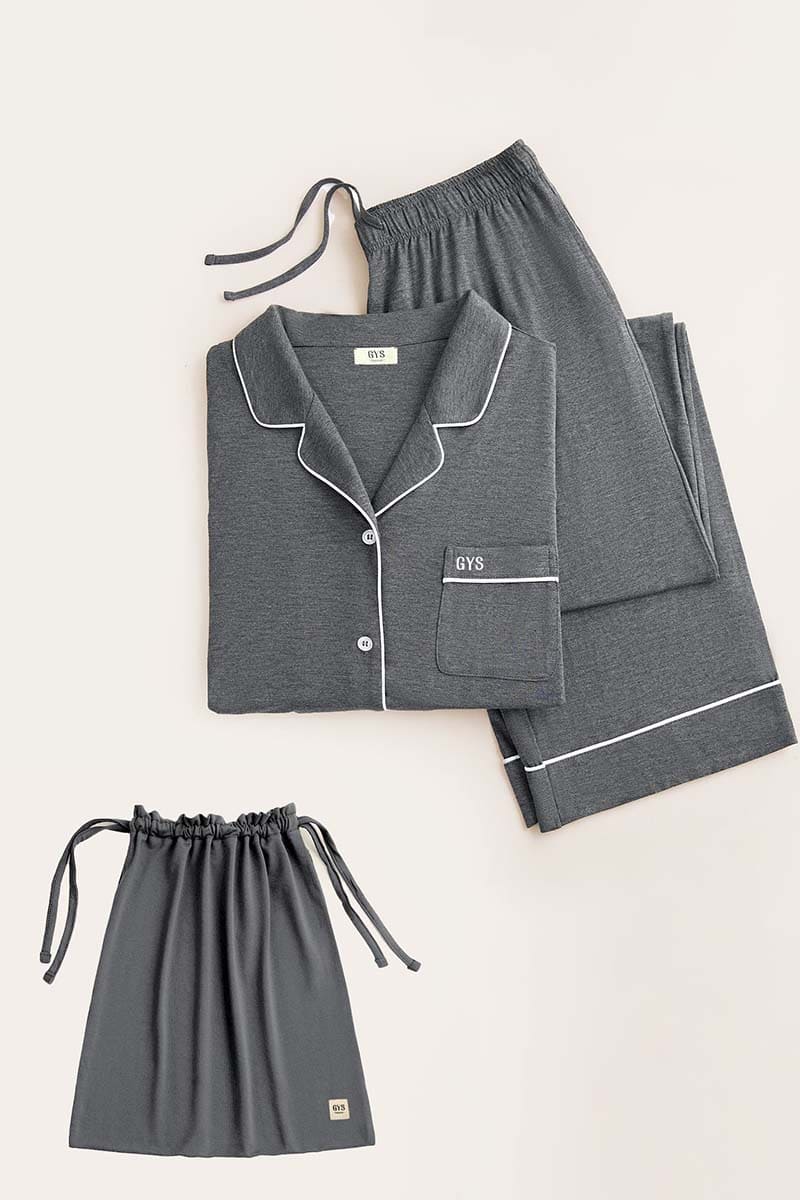 Private Label Piped Pj Sets,Bulk Lyocell Nighty Manufacturer