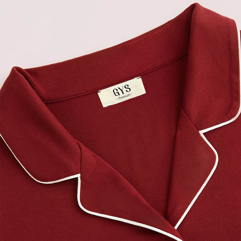 Private Label Piped Pj Sets,Bulk Lyocell Nighty Supplier