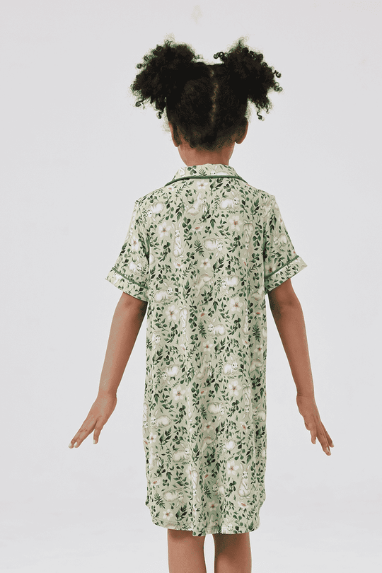 Custom Printed Kids Bamboo Sleepshirt Nightshirt Manufacturer-2416520372