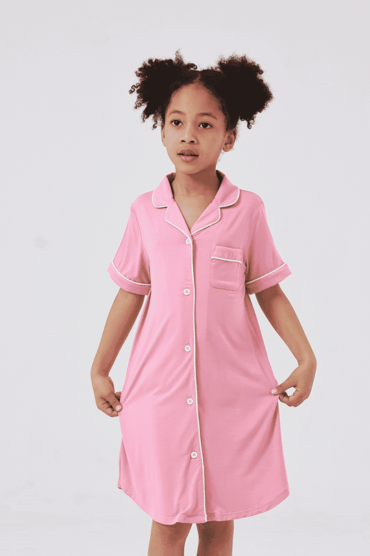 Custom Plain Kids Bamboo Sleepshirt Nightshirt Manufacturer-2416520372