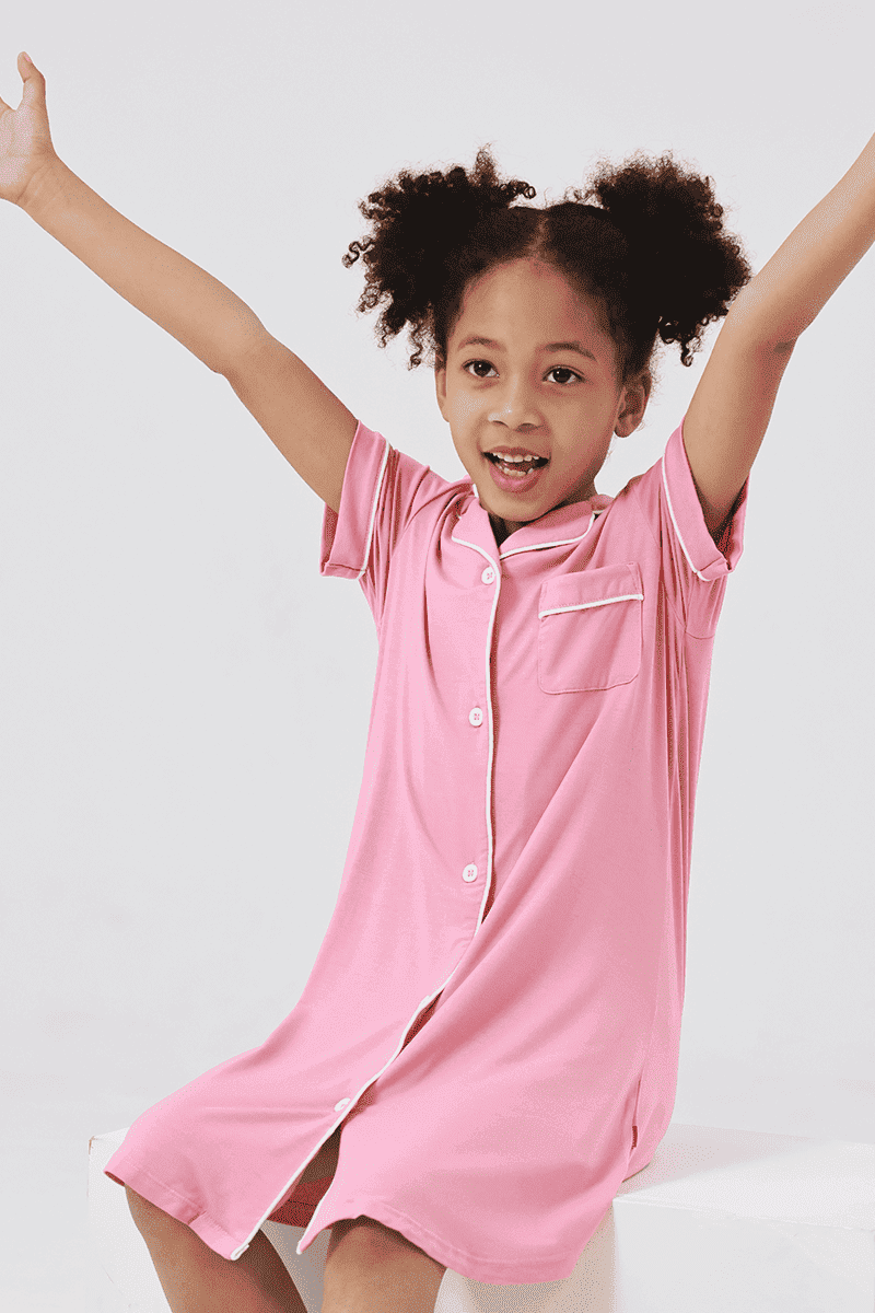 Custom Plain Kids Bamboo Sleepshirt Nightshirt Manufacturer-2416520372