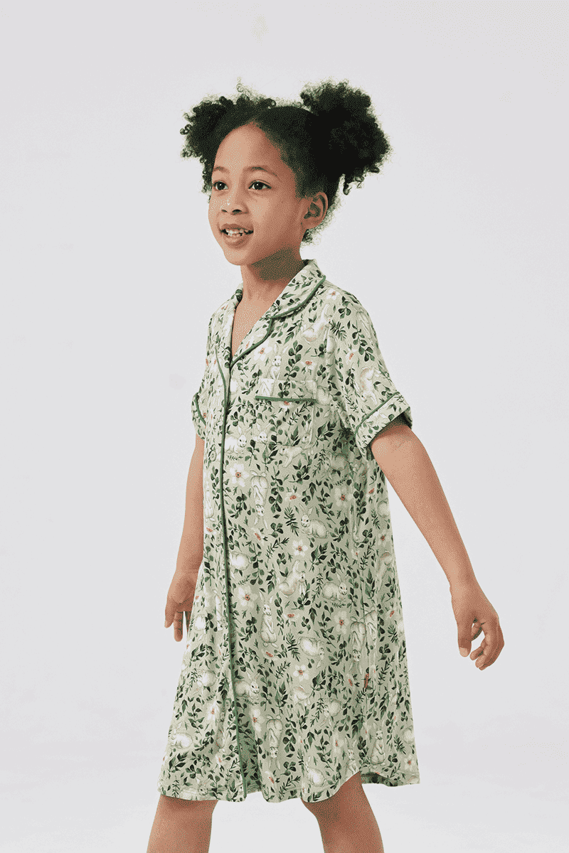 Custom Printed Kids Bamboo Sleepshirt Nightshirt Manufacturer-2416520372