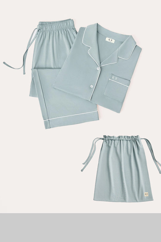 Custom Piping Bamboo Pyjama,Bulk Nighty Manufacturer-2616830070