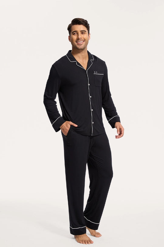 Piped Pajama Sets In Bulk,Custom Nighty Supplier-2616830070