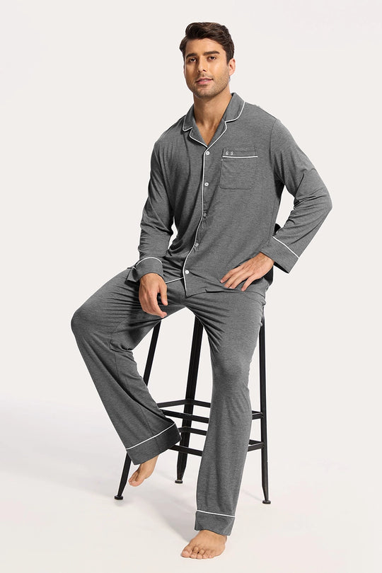 Custom Piping Bamboo Pyjama,Bulk Nighty Supplier-2616830070