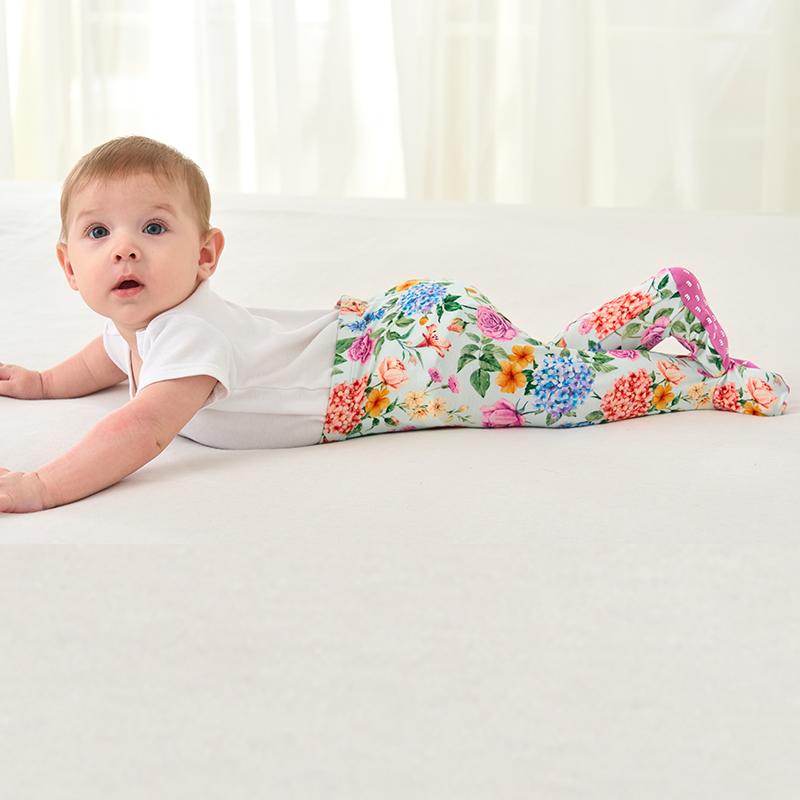 Customized Baby Bamboo T-Shirt, Footed Pajama Pants-2416520327