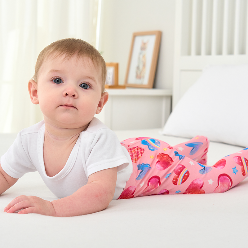 Customized Baby Bamboo T-Shirt, Footed Pajama Pants-2416520327