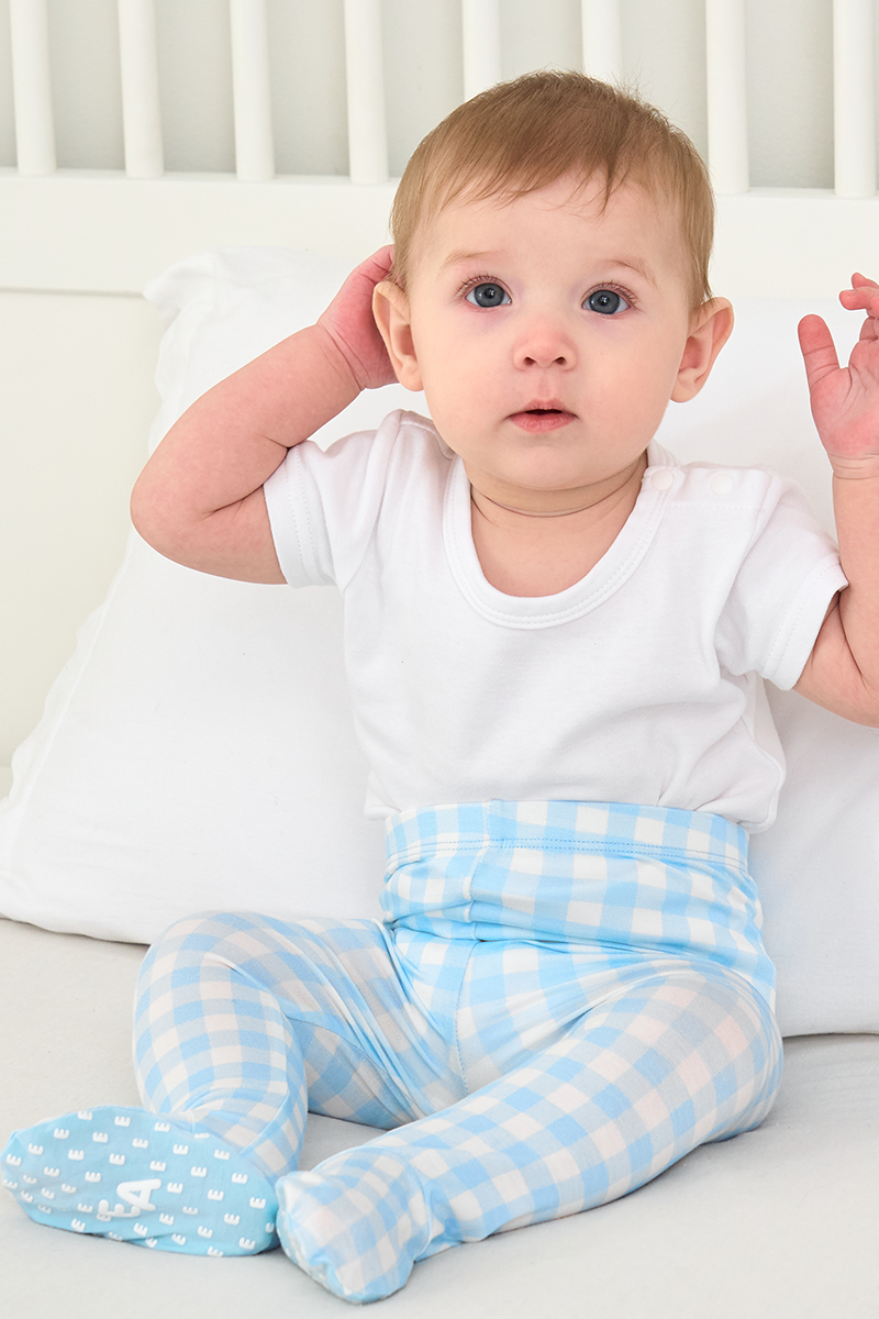 Customized Baby Bamboo T-Shirt, Footed Pajama Pants