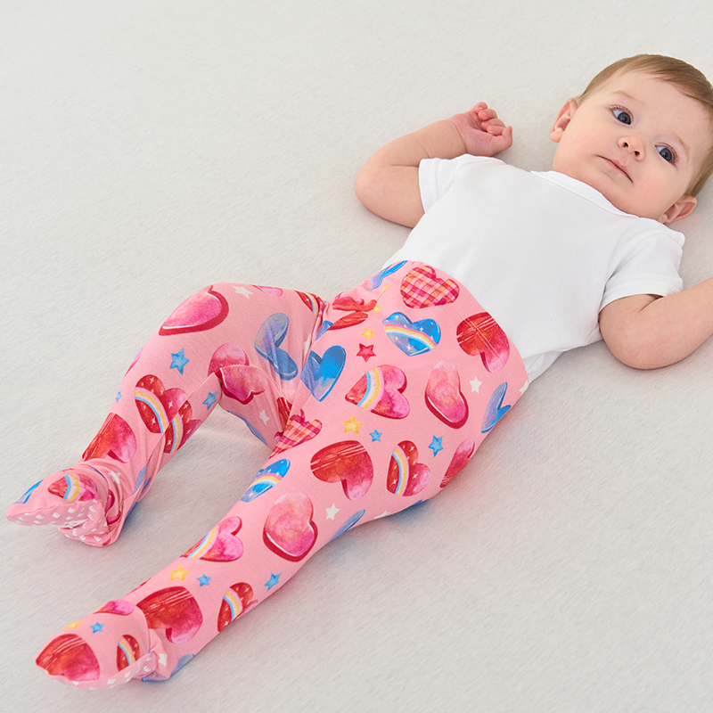 Customized Baby Bamboo T-Shirt, Footed Pajama Pants-2416520327