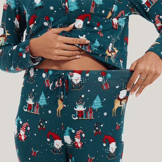 Customized Bamboo Spandex Women'S Christmas Printed Pjs Factories-180320028