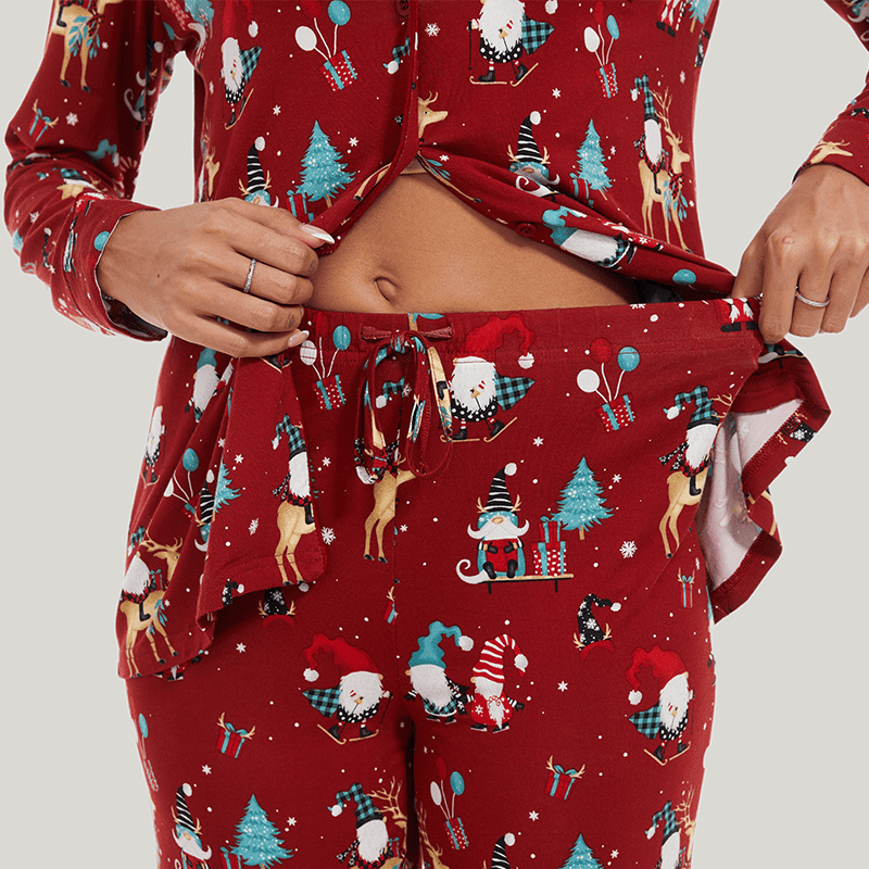 Customized Bamboo Spandex Women'S Christmas Printed Pjs Factories-180320028