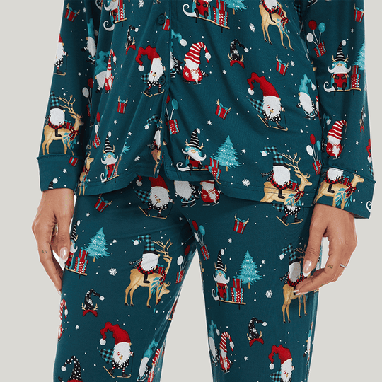 Customized Bamboo Spandex Women'S Christmas Printed Pjs Factories-180320028