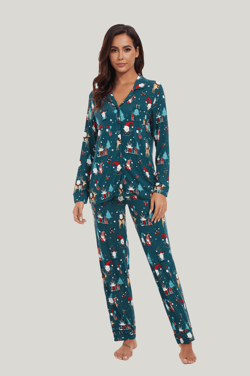 Customized Bamboo Spandex Women'S Christmas Printed Pjs Factories