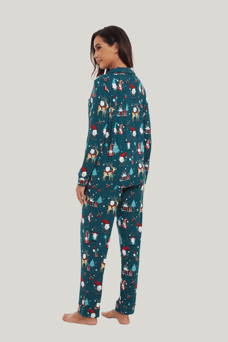 Customized Bamboo Spandex Women'S Christmas Printed Pjs Factories-180320028