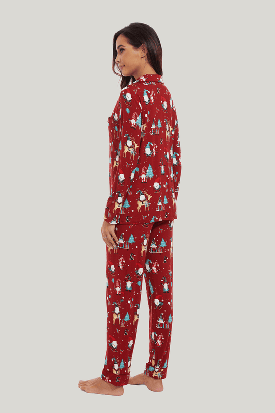 Customized Bamboo Spandex Women'S Christmas Printed Pjs Factories-180320028