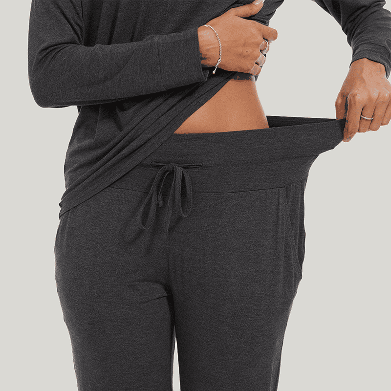 Customized Bamboo Spandex Women'S Long Sleeve Long Pants Loungewear Factories-2411820018