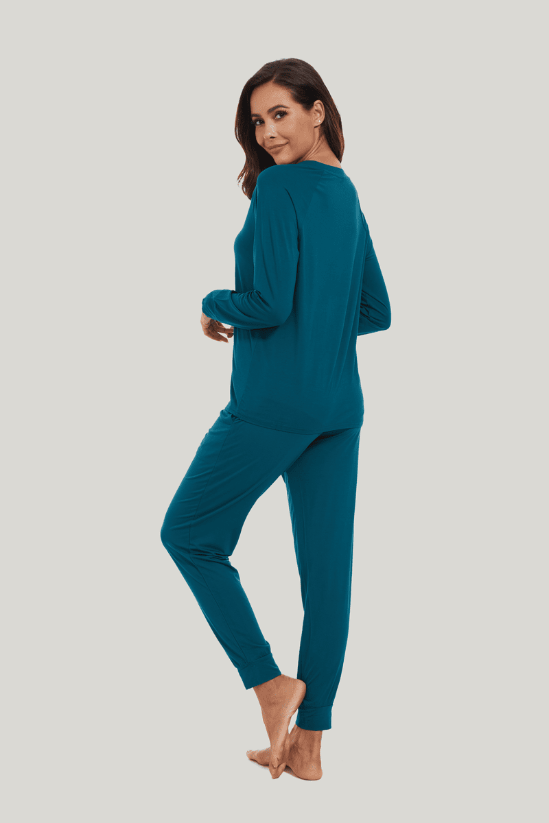Customized Bamboo Spandex Women'S Long Sleeve Long Pants Loungewear Factories-2411820018